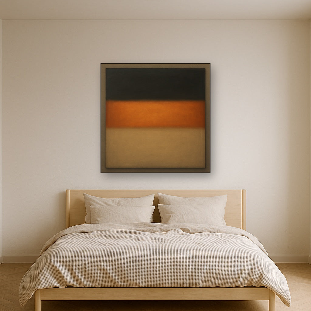 Charcoal Slate & Burnished Copper Horizon No. 2 Oil Painting - View 3