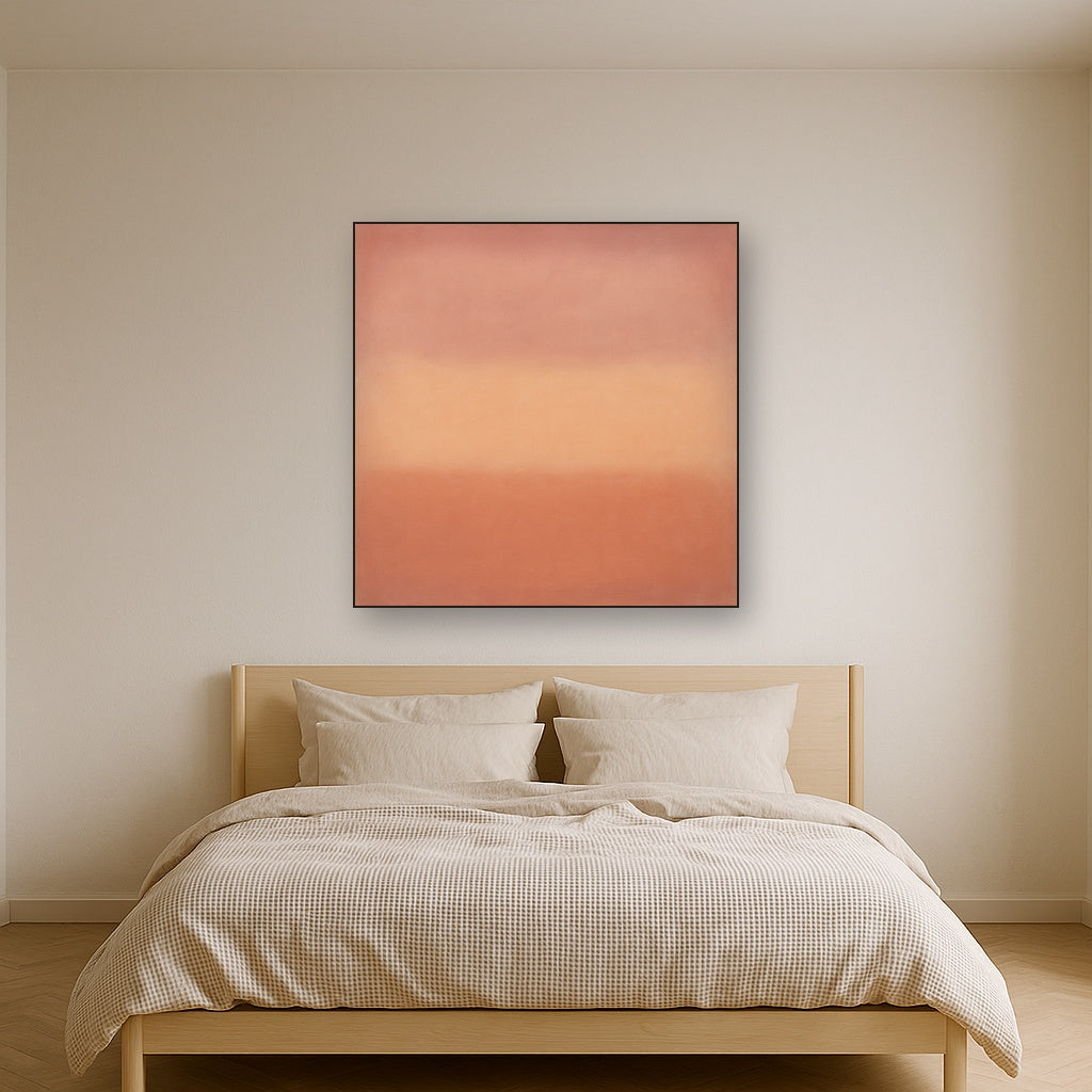 Blush Rose & Dusky Terracotta Ambient Glow No. 6 Oil Painting - View 3