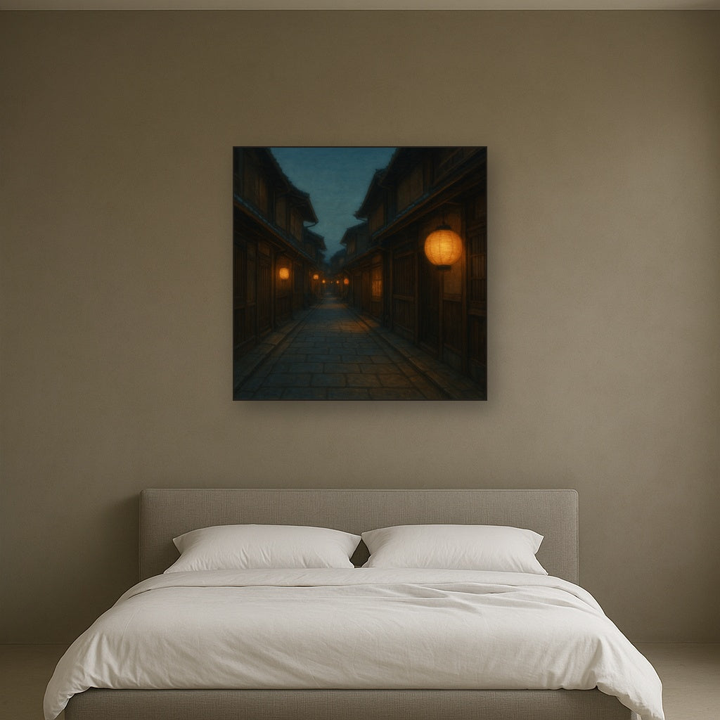 Old Kyoto Gion Alley in Soft Lantern Light No. 17 Oil Painting - View 3