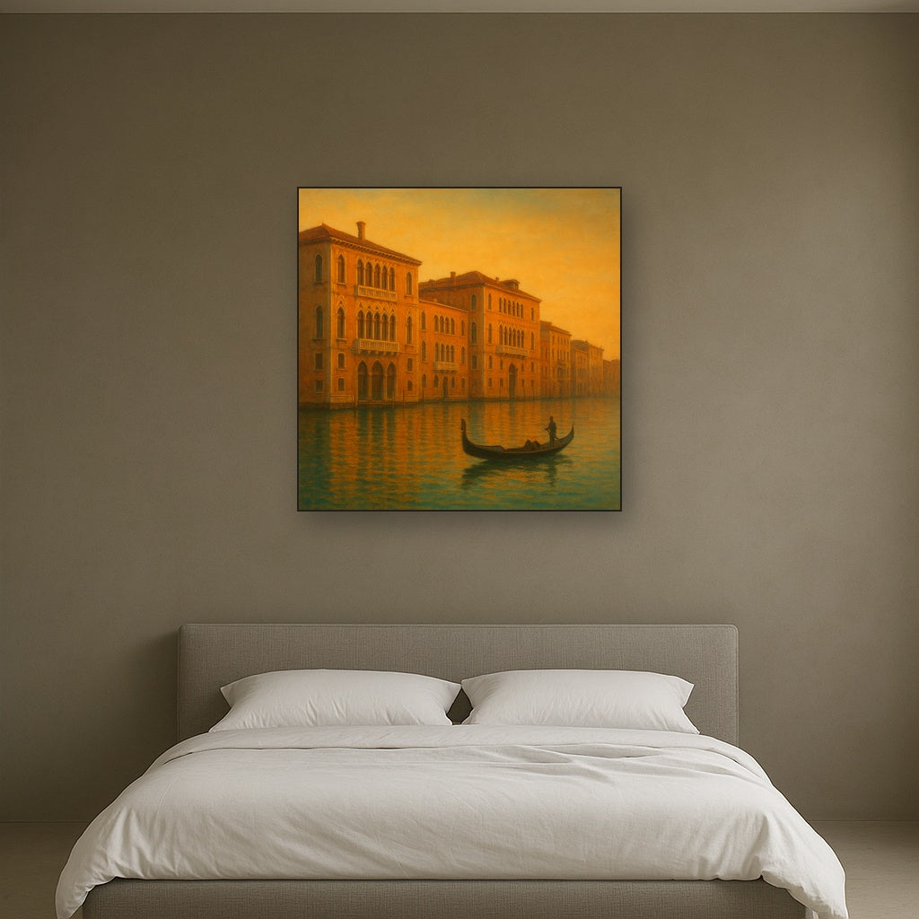 Venetian Canal Palaces at Golden Hour No. 11 Oil Painting - View 3