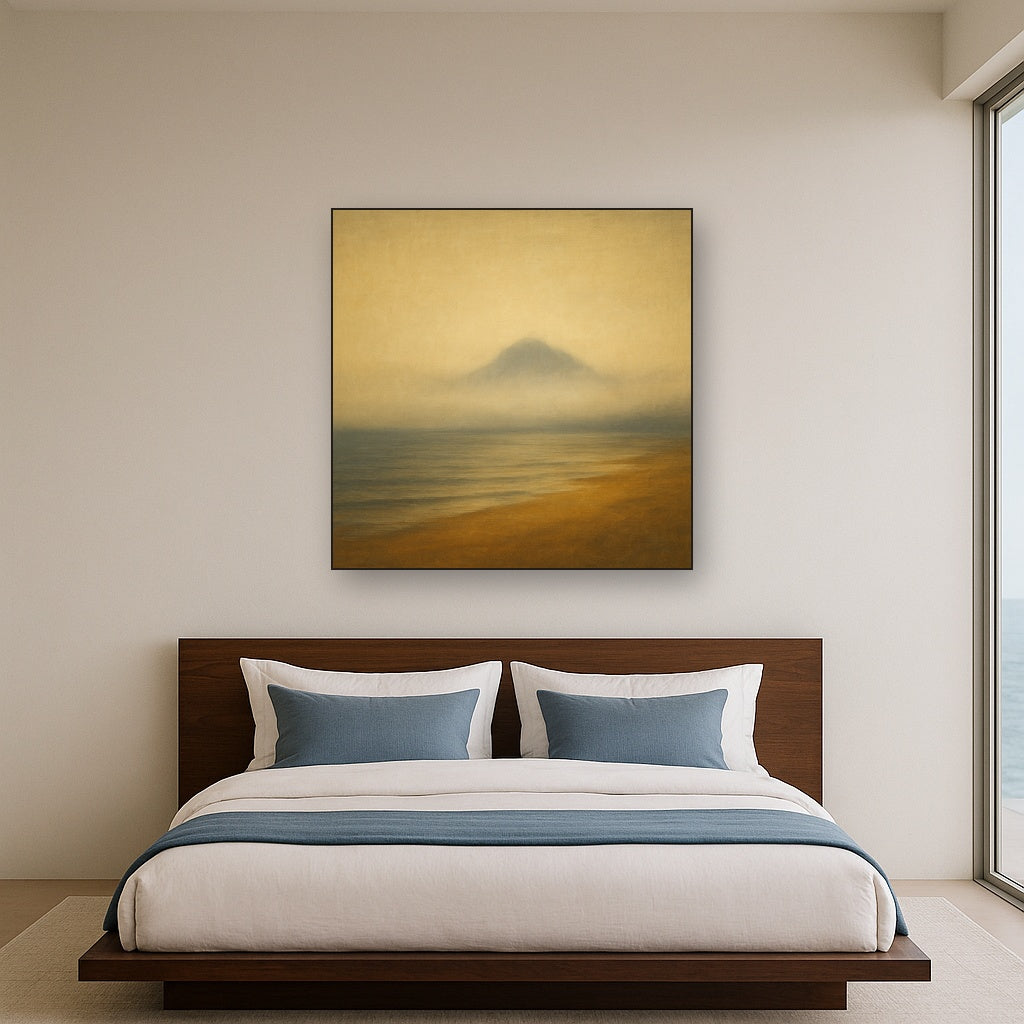 Misty Fjord & Low Clouds No. 7 - Modern Fine Art Oil Painting - View 3