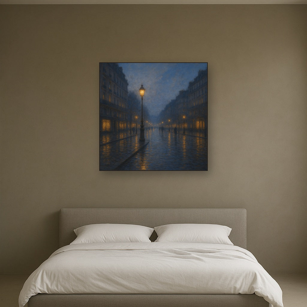 Rainy Parisian Boulevard at Twilight No. 4 Oil Painting - View 3