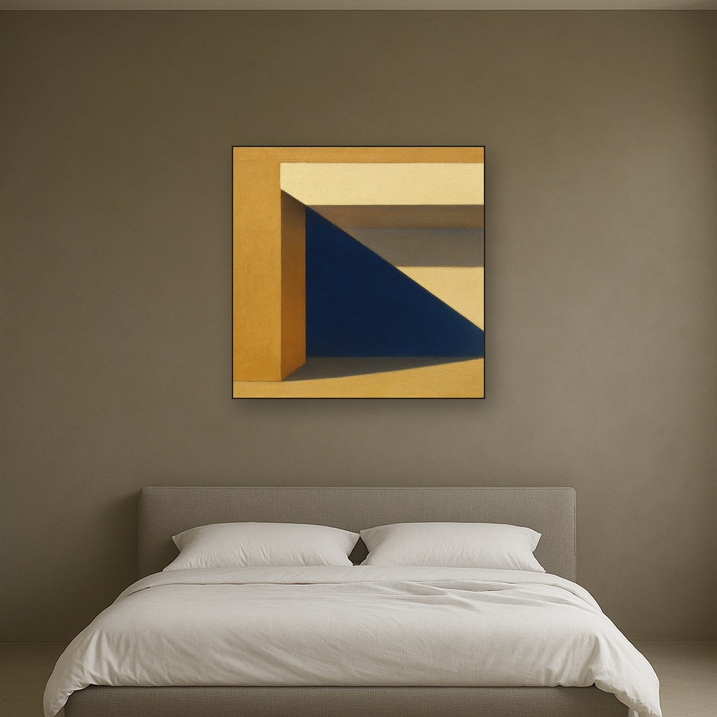 Sun & Shadow Architectural Facade Geometry No. 15 Fine Art Oil Painting - View 3