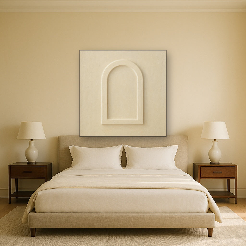 Textured Monolithic Plaster Arch No. 9 - Modern Fine Art Oil Painting - View 3