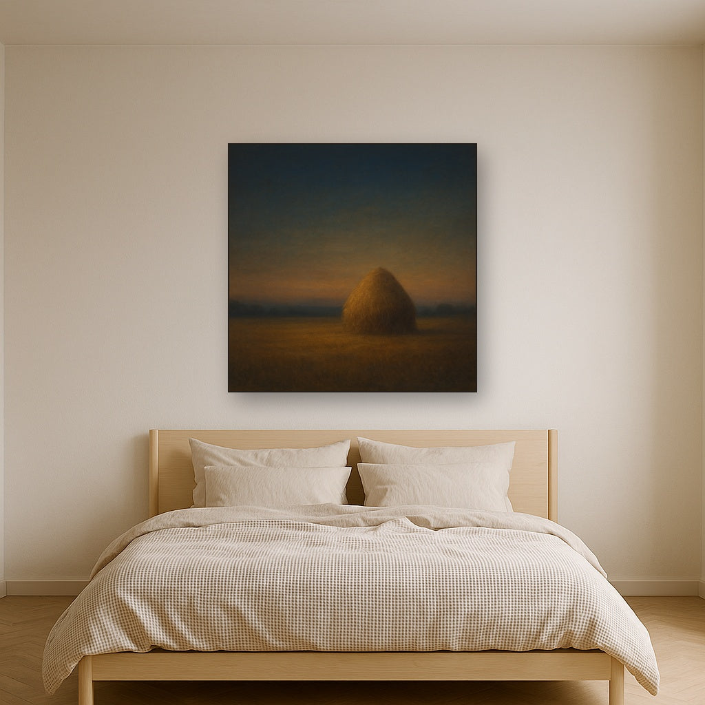 Dusk Horizon over Weathered Haystack No. 6 Oil Painting - View 3