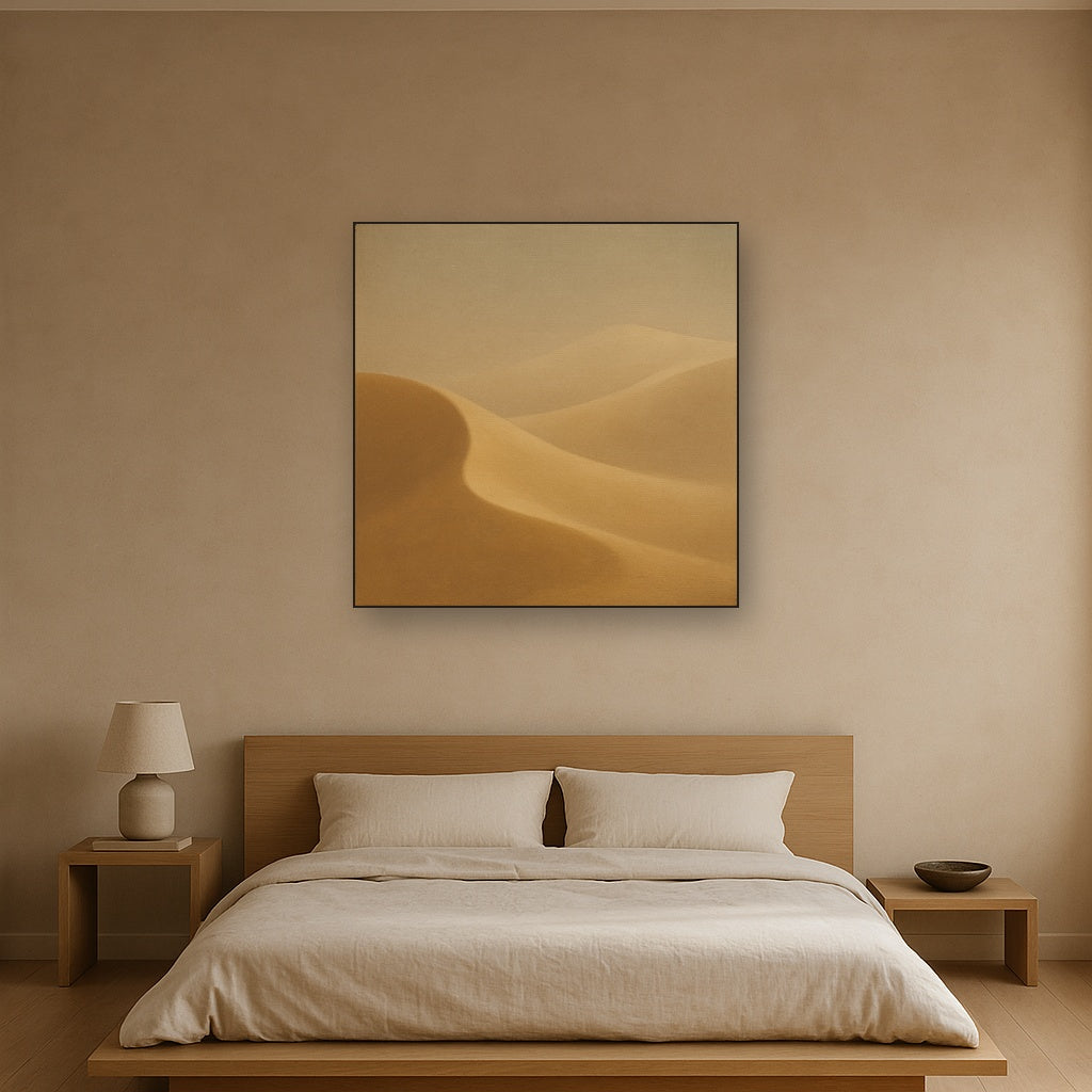 Muted Desert Dune Geometry No. 8 - Modern Fine Art Oil Painting - View 3