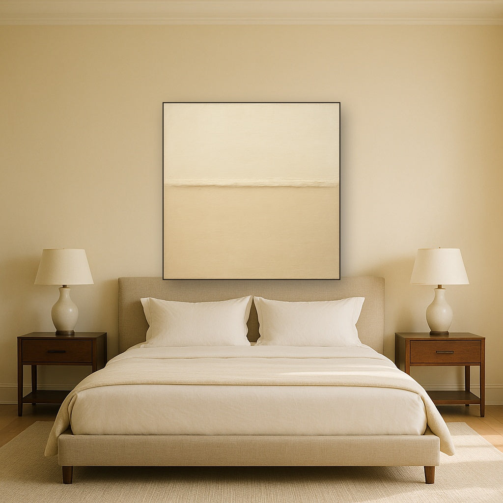 Minimalist White Horizon Band No. 7 - Modern Fine Art Oil Painting - View 3