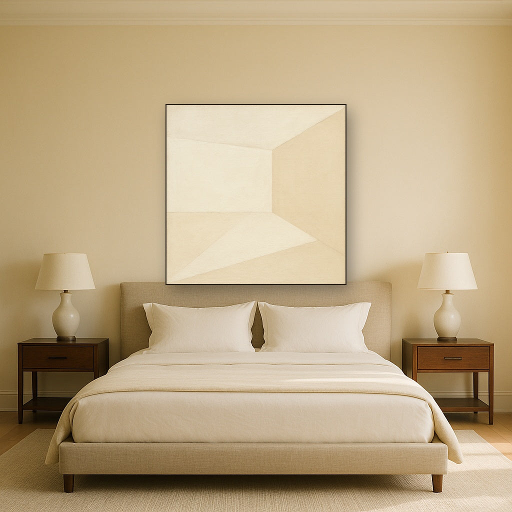 Architectural Stucco Geometry No. 3 - Modern Fine Art Oil Painting - View 3