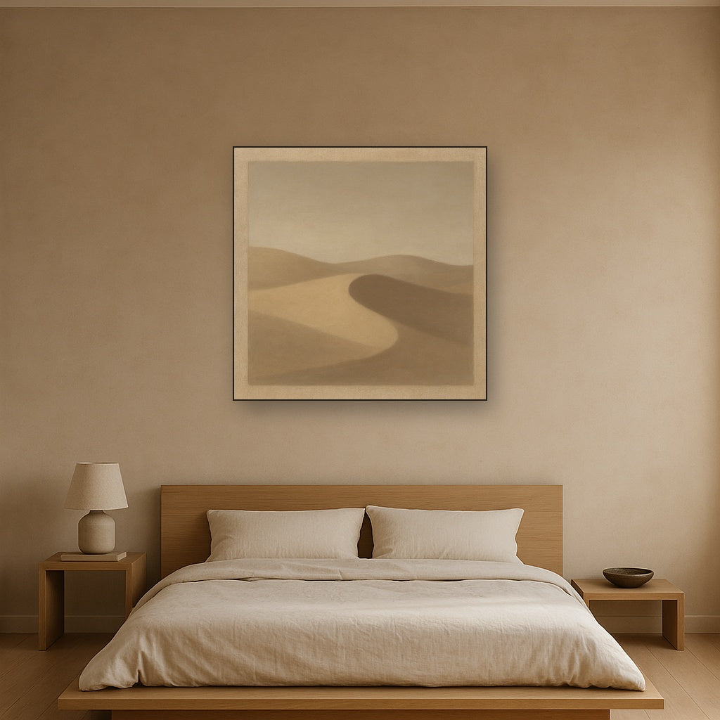 Muted Desert Dune Geometry No. 8 - Modern Fine Art Oil Painting - View 3