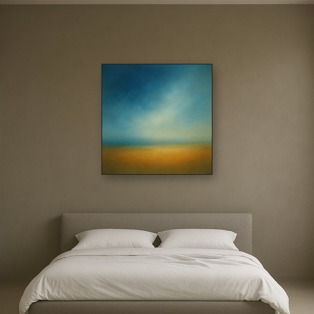 Celestial Azure & Warm Ochre Equilibrium No. 12 Oil Painting - View 3