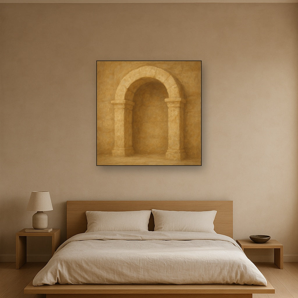 Travertine Stone Arch & Earth Tones No. 15 Oil Painting - View 3