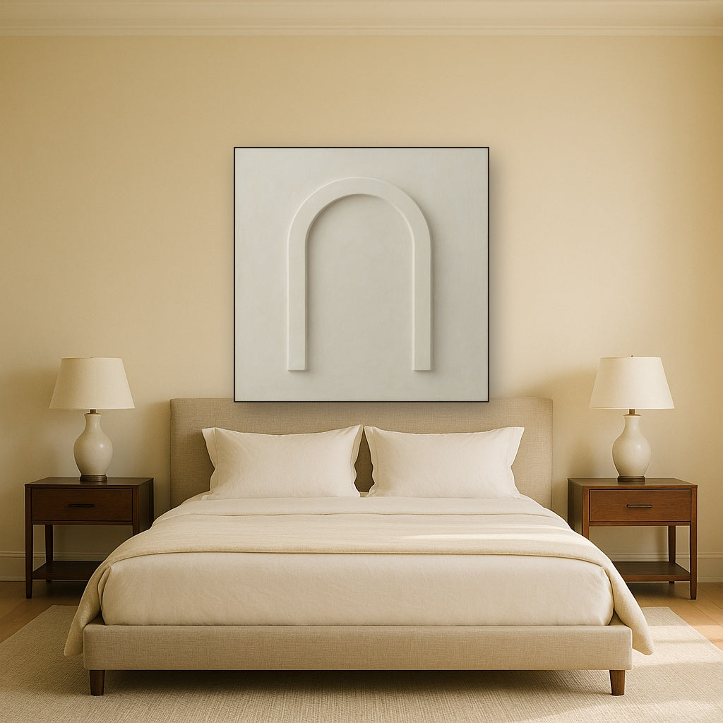 Textured Monolithic Plaster Arch No. 9 - Modern Fine Art Oil Painting - View 3