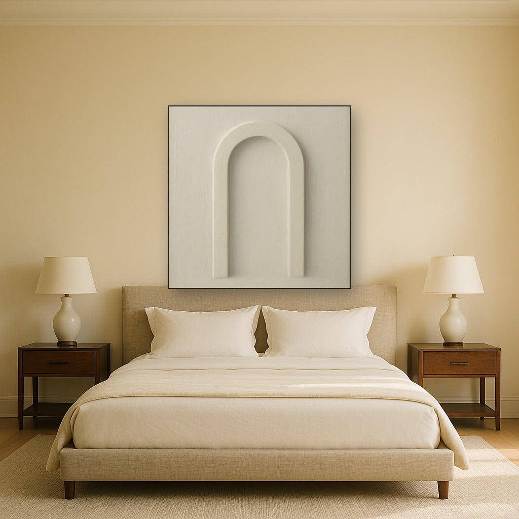 Textured Monolithic Plaster Arch No. 9 - Modern Fine Art Oil Painting - View 3