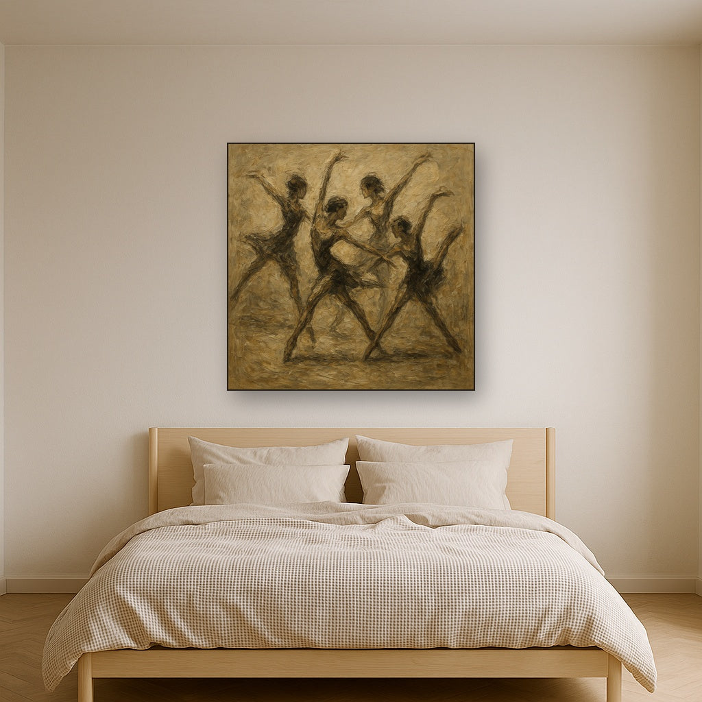 Gestural Dancers in Motion Figurative Oil Painting - View 3