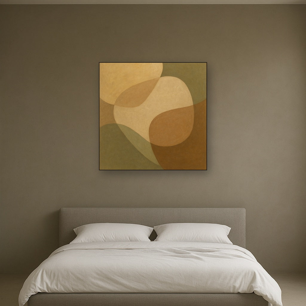 Organic Curved Shapes in Neutral Earth Pigments No. 12 Fine Art Oil Painting - View 3