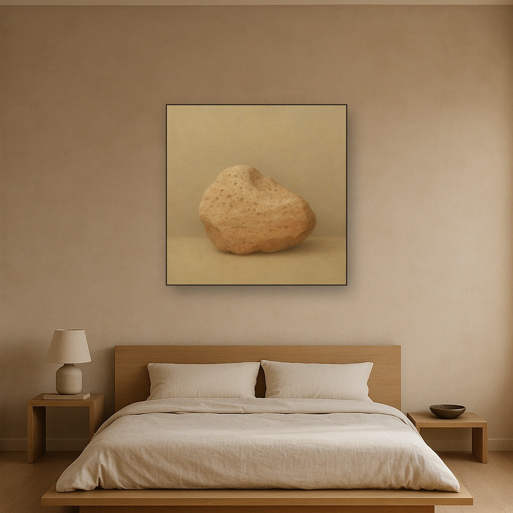 Zen Stone & Warm Grey Void No. 5 - Modern Fine Art Oil Painting - View 3