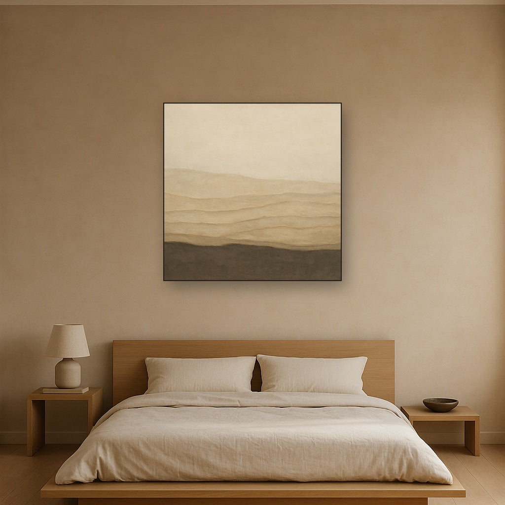 Raw Limestone Horizon & Washed Linen No. 30 Oil Painting - View 3