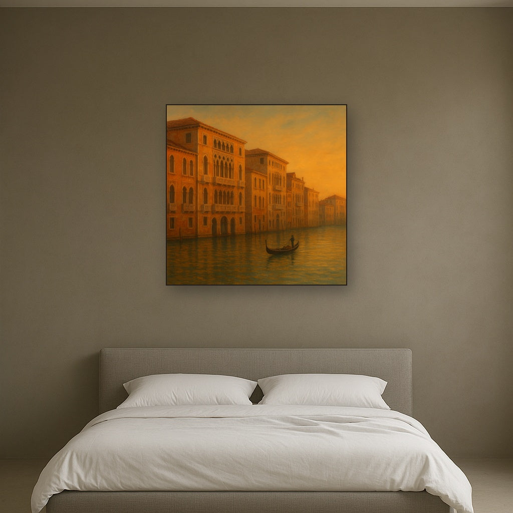 Venetian Canal Palaces at Golden Hour No. 6 Oil Painting - View 3