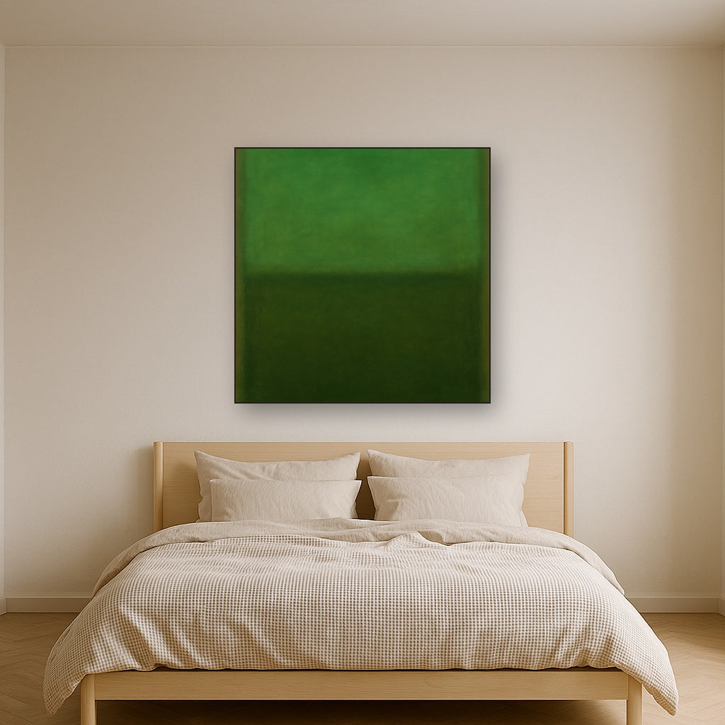 Forest Emerald & Deep Moss Contemplative Field No. 23 Oil Painting - View 3