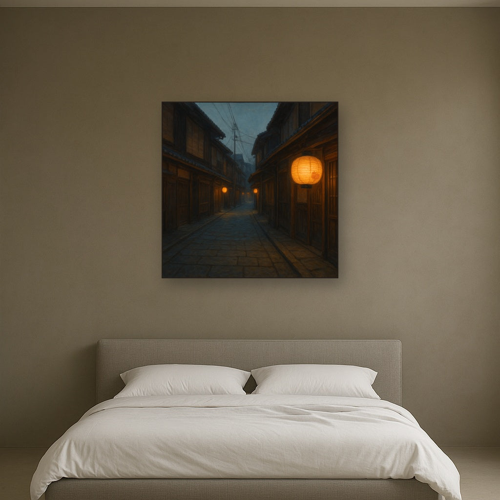 Old Kyoto Gion Alley in Soft Lantern Light No. 7 Oil Painting - View 3