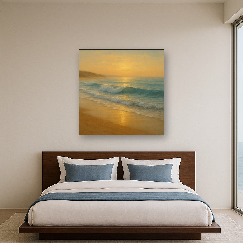 Gentle Breaking Waves & Wet Beach Reflection No. 14 Oil Painting - View 3