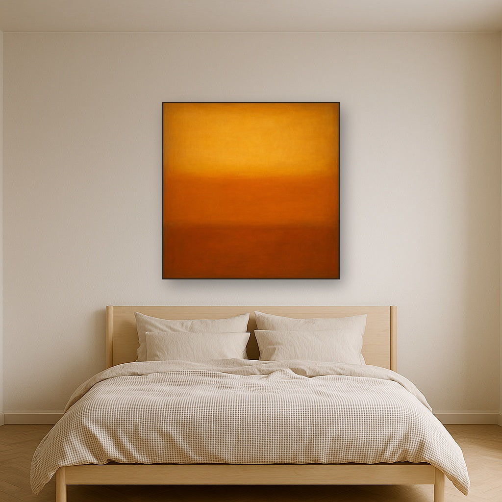 Warm Amber & Raw Sienna Sunset Meditation No. 24 Oil Painting - View 3