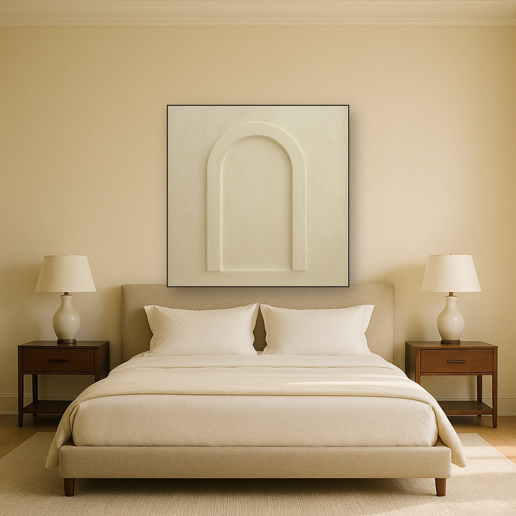 Textured Monolithic Plaster Arch No. 9 - Modern Fine Art Oil Painting - View 3