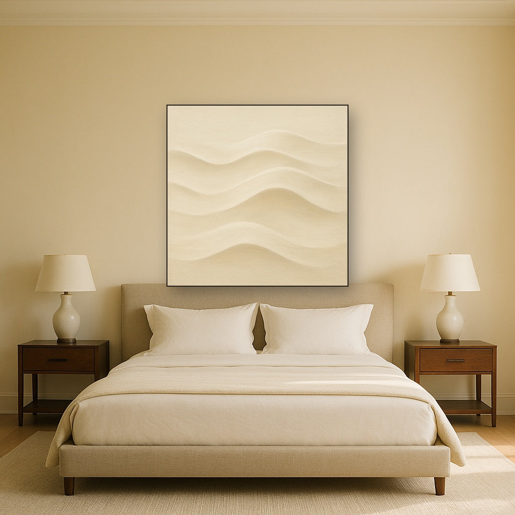 Monochrome Wave Relief No. 2 - Modern Fine Art Oil Painting - View 3