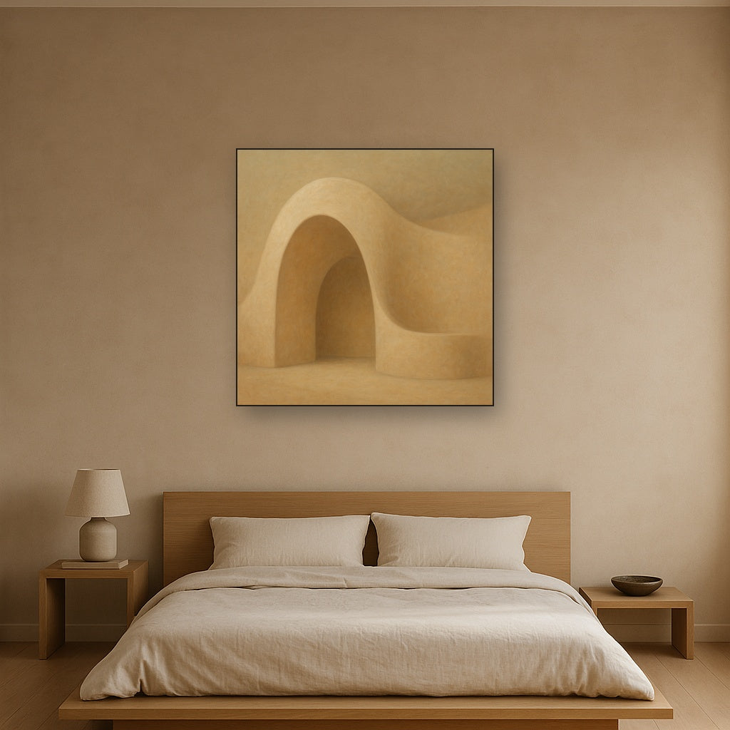 Soft Architectural Curve in Desert Bone No. 3 Oil Painting - View 3