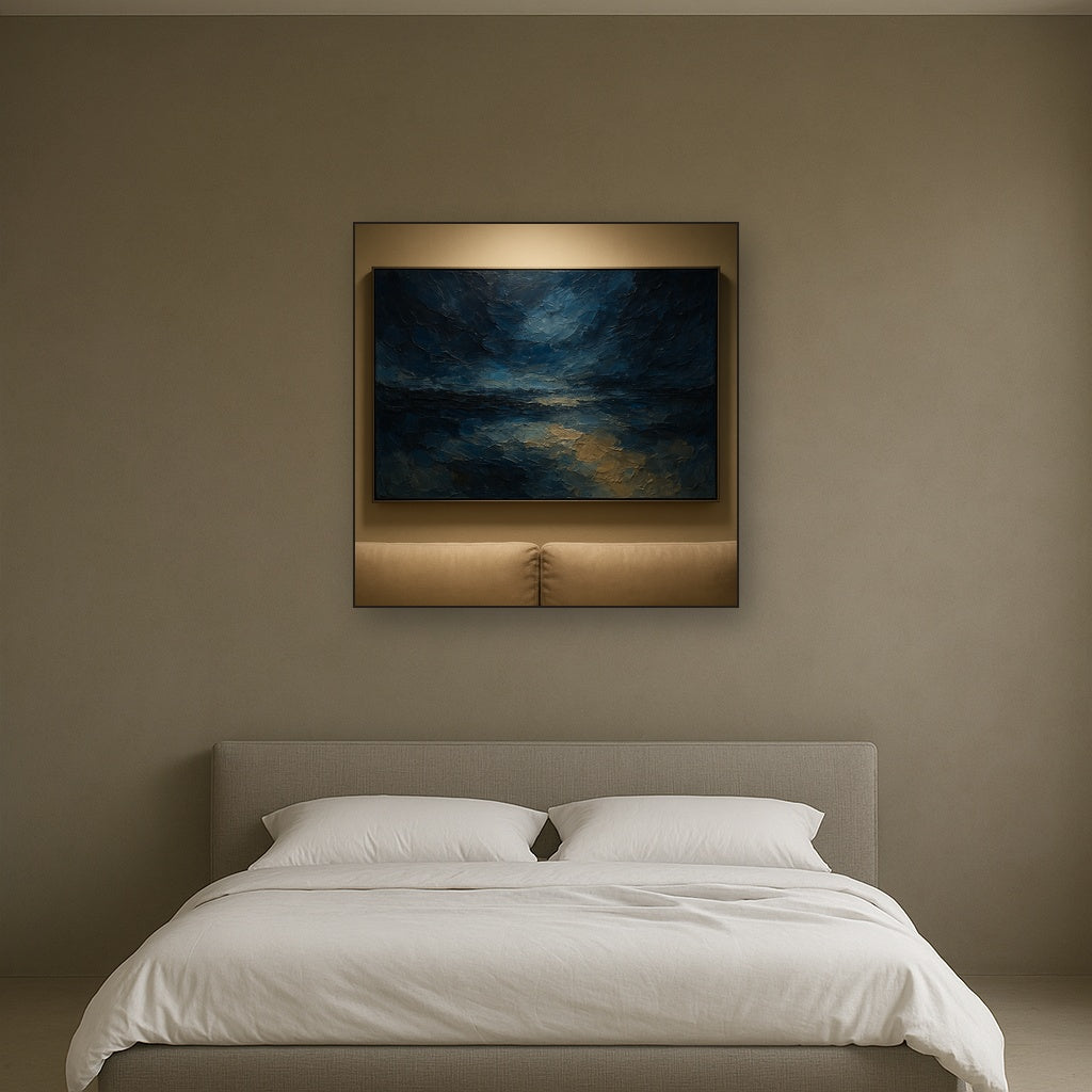 Nocturne Symphony Horizontal Abstract Oil Painting - View 3