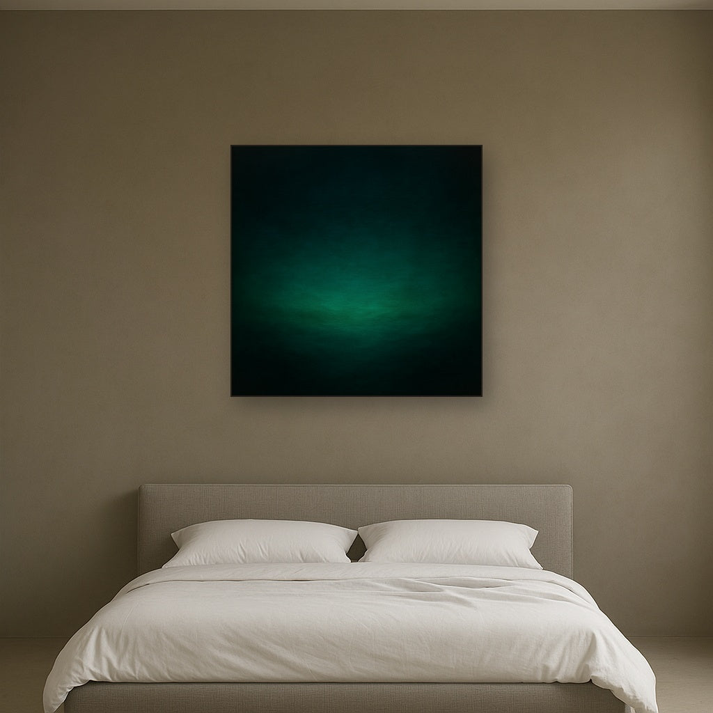 Midnight Teal & Deep Malachite Gradient No. 18 Oil Painting - View 3
