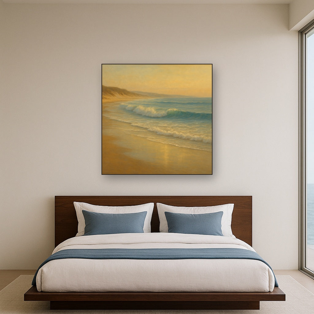 Gentle Breaking Waves & Wet Beach Reflection No. 17 Oil Painting - View 3