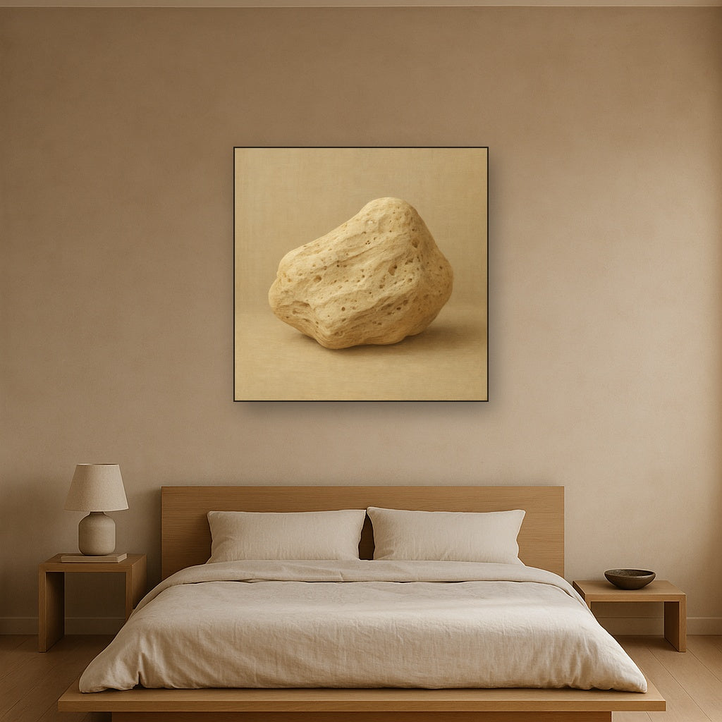 Zen Stone & Warm Grey Void No. 5 - Modern Fine Art Oil Painting - View 3