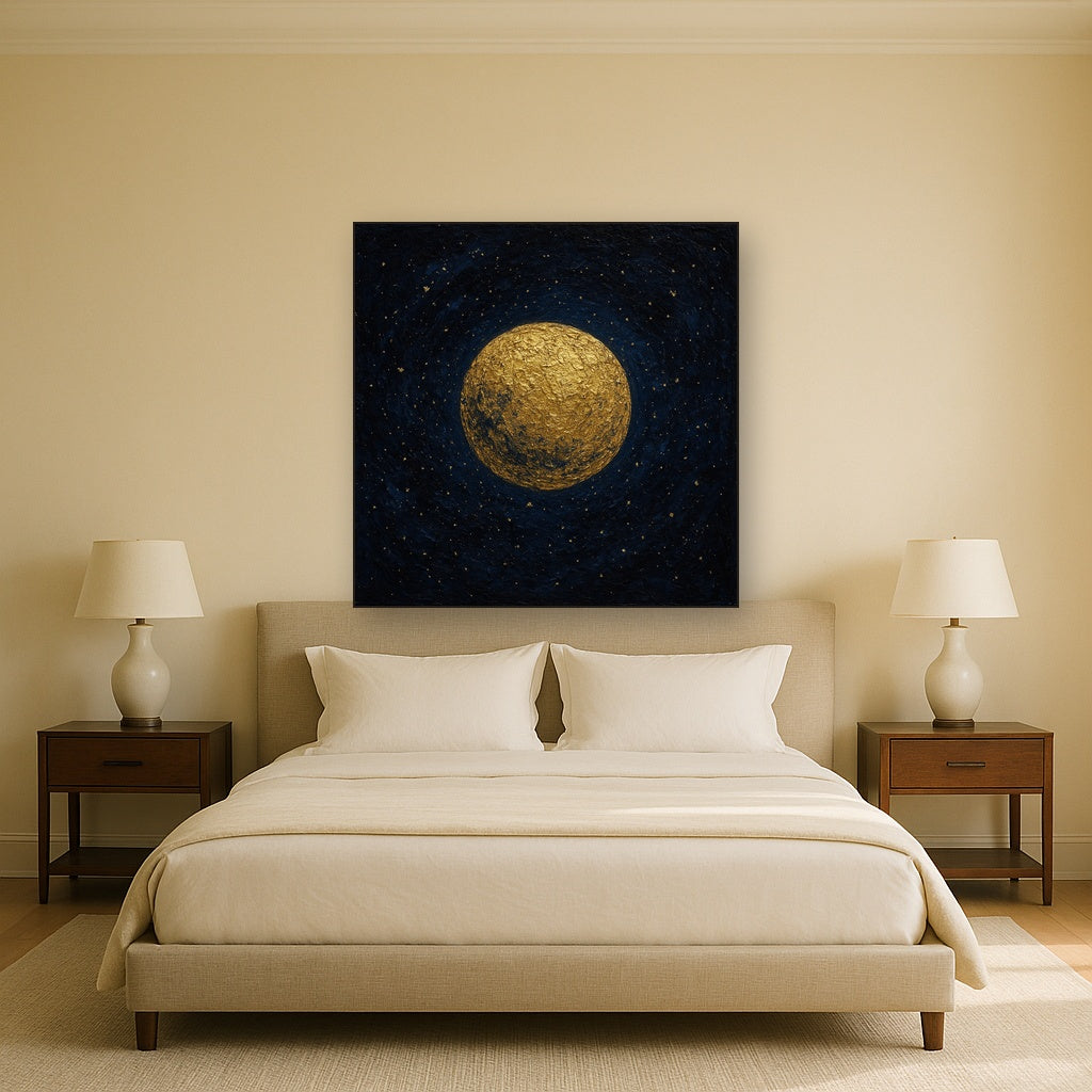 Celestial Gilded Cosmos Luxury Oil Painting - View 3