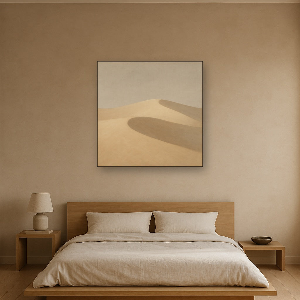 Muted Desert Dune Geometry No. 8 - Modern Fine Art Oil Painting - View 3