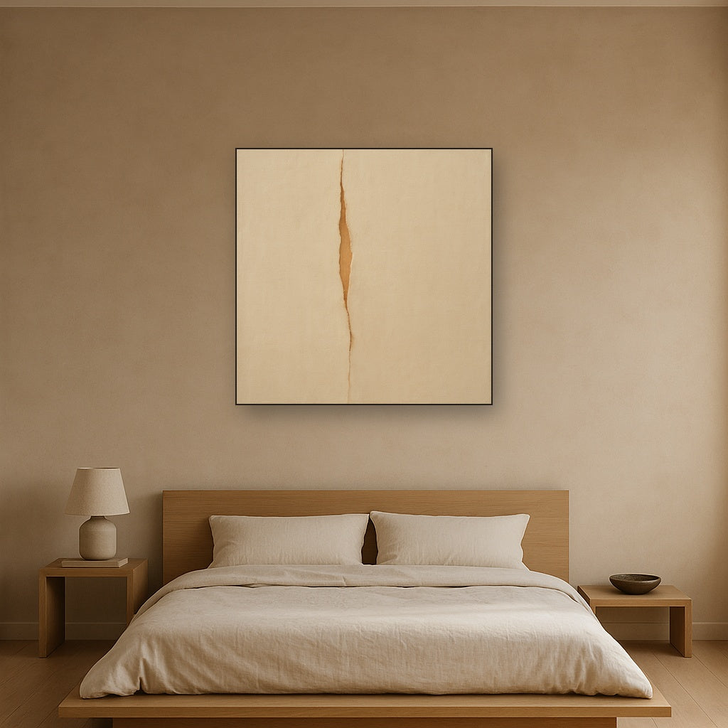 Tactile Stucco & Ochre Rift No. 9 - Modern Fine Art Oil Painting - View 3