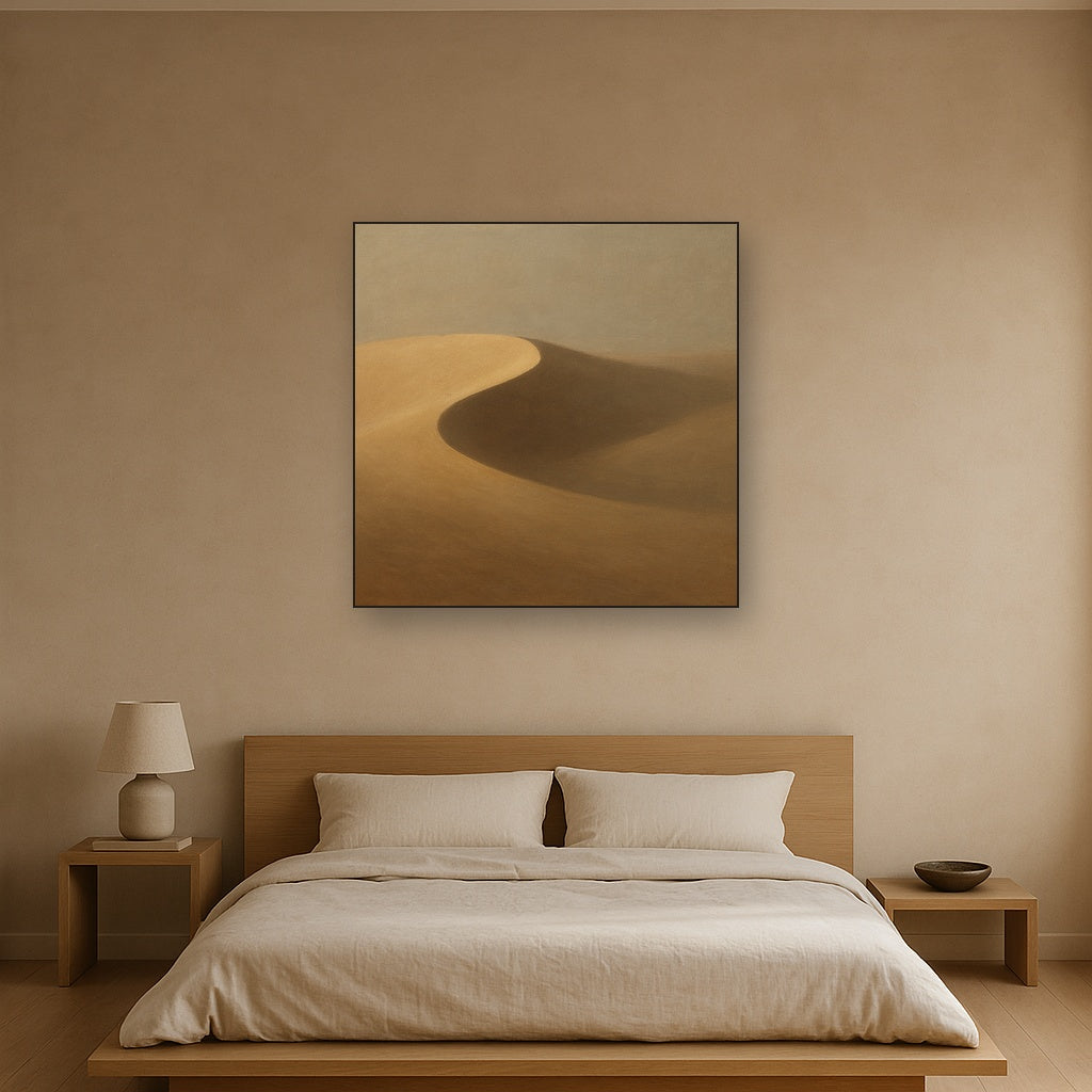 Muted Desert Dune Geometry No. 8 - Modern Fine Art Oil Painting - View 3