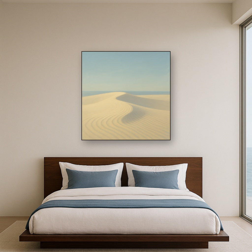 Minimalist Sand Dunes under Expansive Sky No. 9 Fine Art Oil Painting - View 3