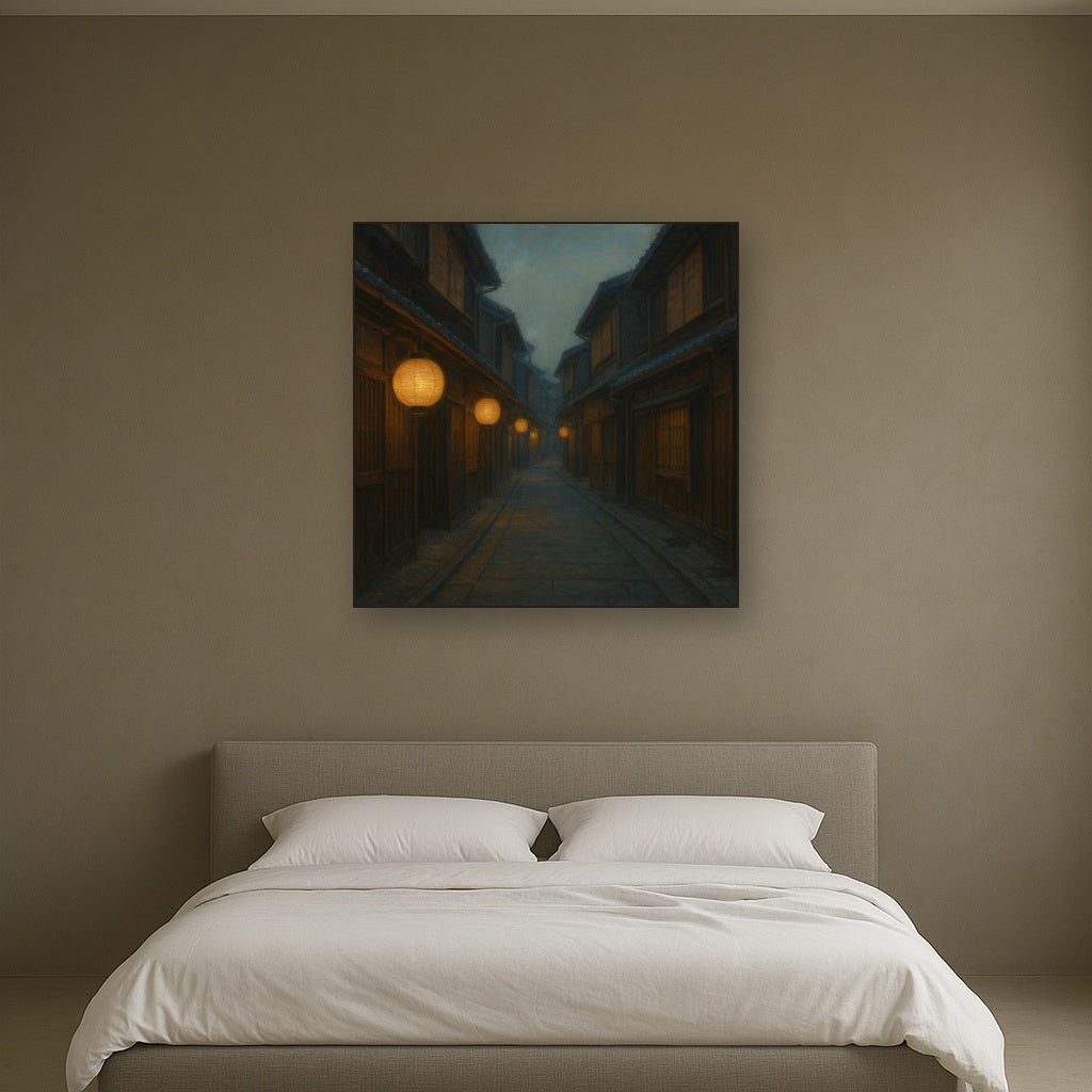 Old Kyoto Gion Alley in Soft Lantern Light No. 26 Oil Painting - View 3