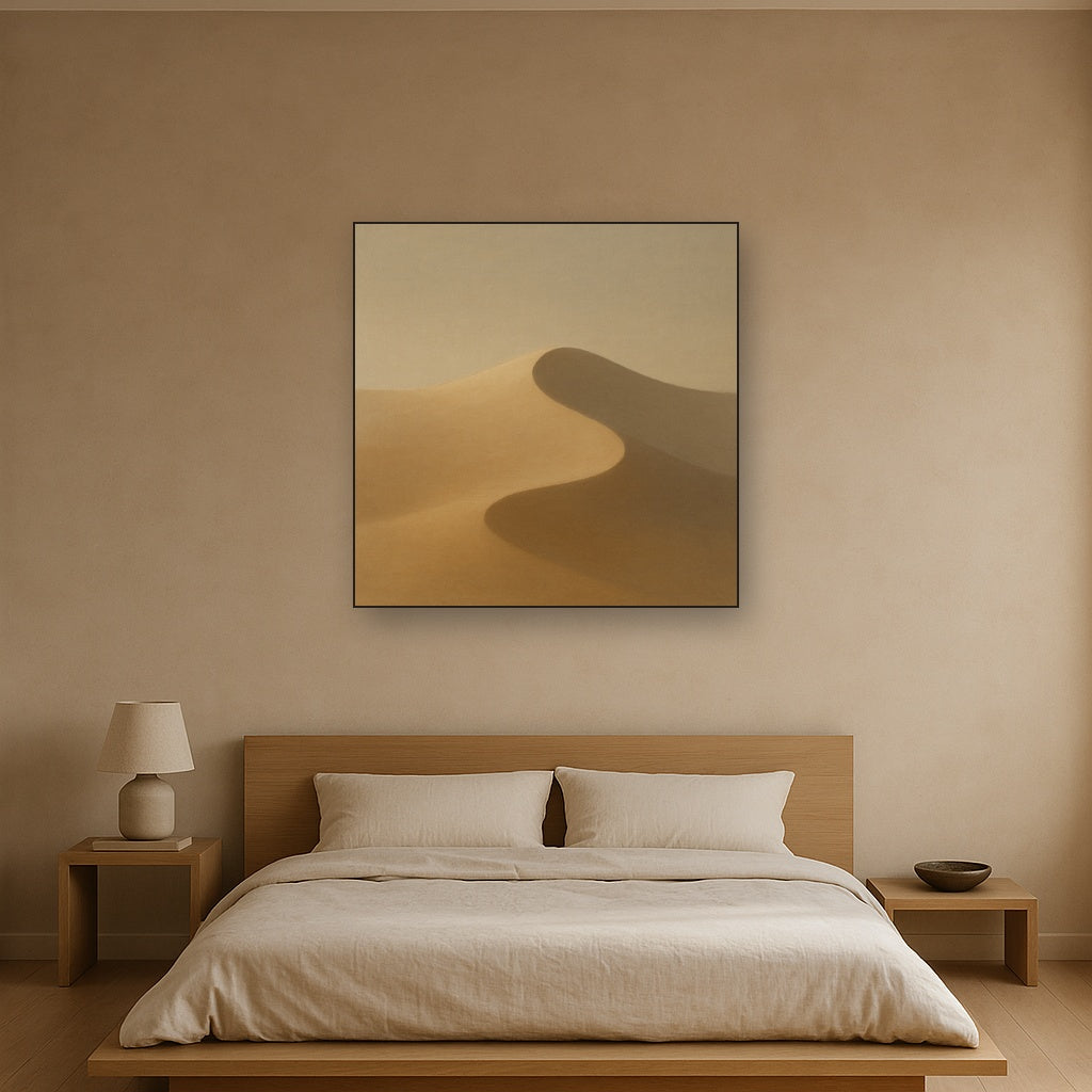 Muted Desert Dune Geometry No. 8 - Modern Fine Art Oil Painting - View 3