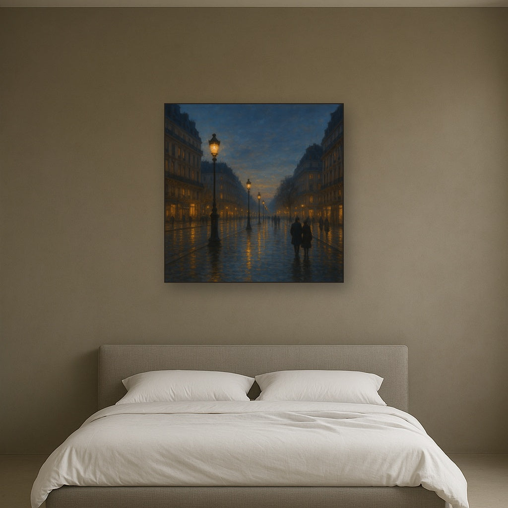 Rainy Parisian Boulevard at Twilight No. 19 Oil Painting - View 3