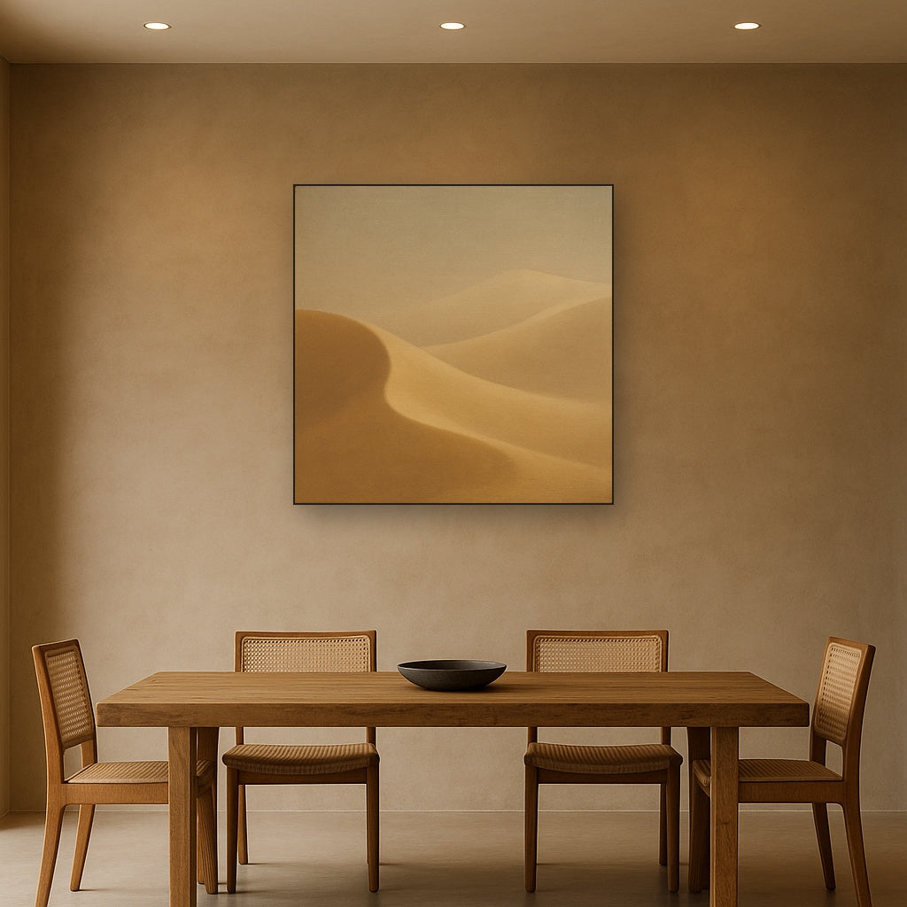Muted Desert Dune Geometry No. 8 - Modern Fine Art Oil Painting - View 4