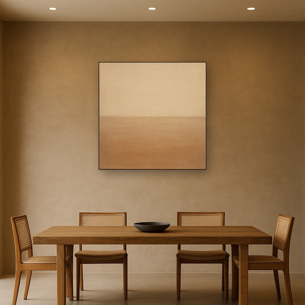 Earthy Raw Linen Texture Field No. 4 - Modern Fine Art Oil Painting - View 4
