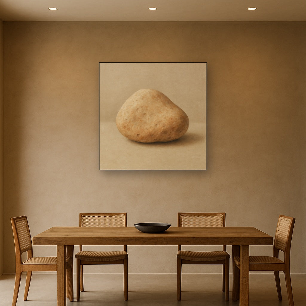 Zen Stone & Warm Grey Void No. 5 - Modern Fine Art Oil Painting - View 4