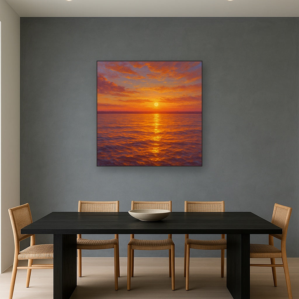 Sunset Glow on Warm Tidal Basin Waters No. 7 Fine Art Oil Painting - View 4