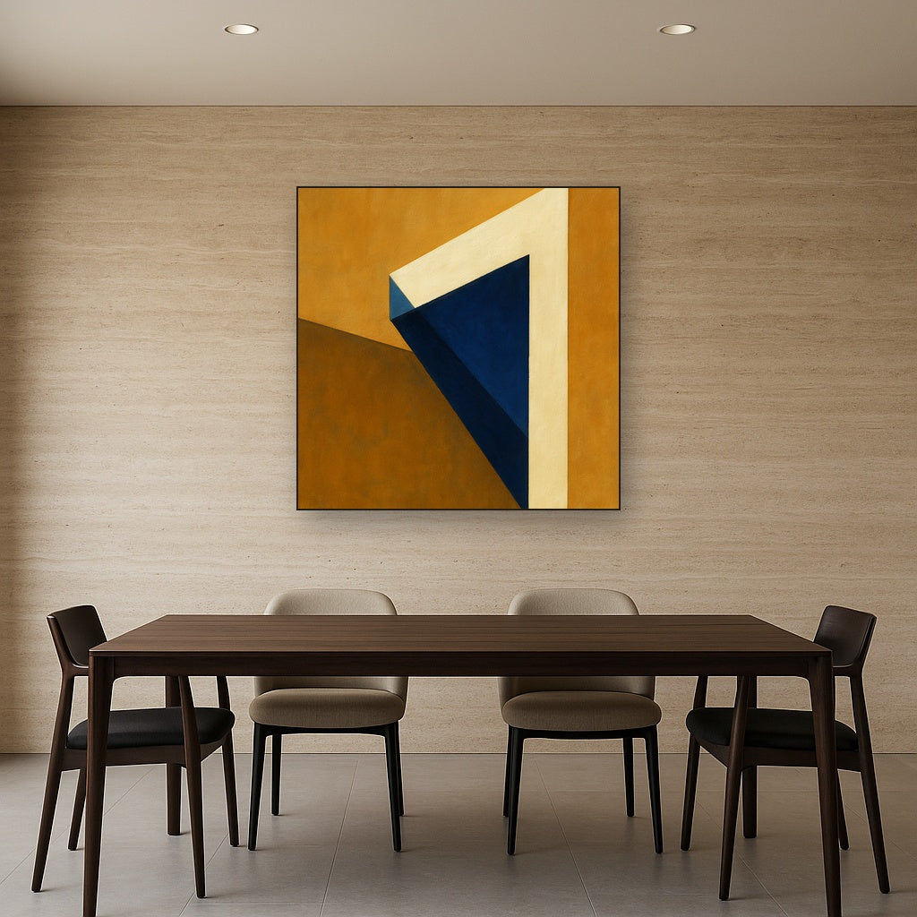 Sun & Shadow Architectural Facade Geometry No. 9 Fine Art Oil Painting - View 4