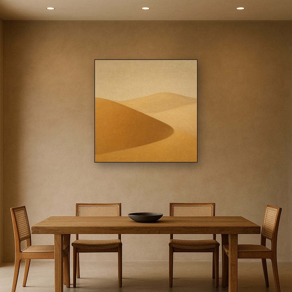 Muted Desert Dune Geometry No. 8 - Modern Fine Art Oil Painting - View 4
