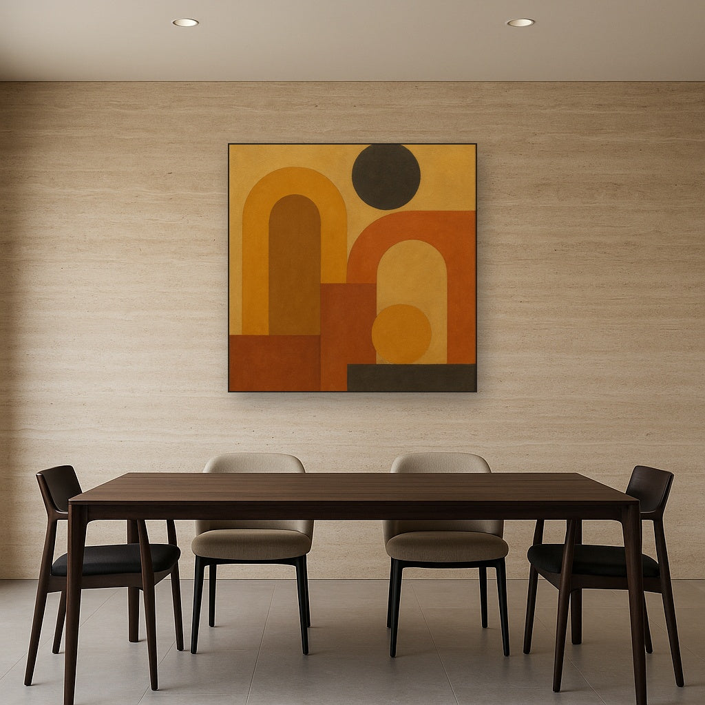 Arch & Circle Equilibrium in Warm Earth Tones No. 10 Oil Painting - View 4