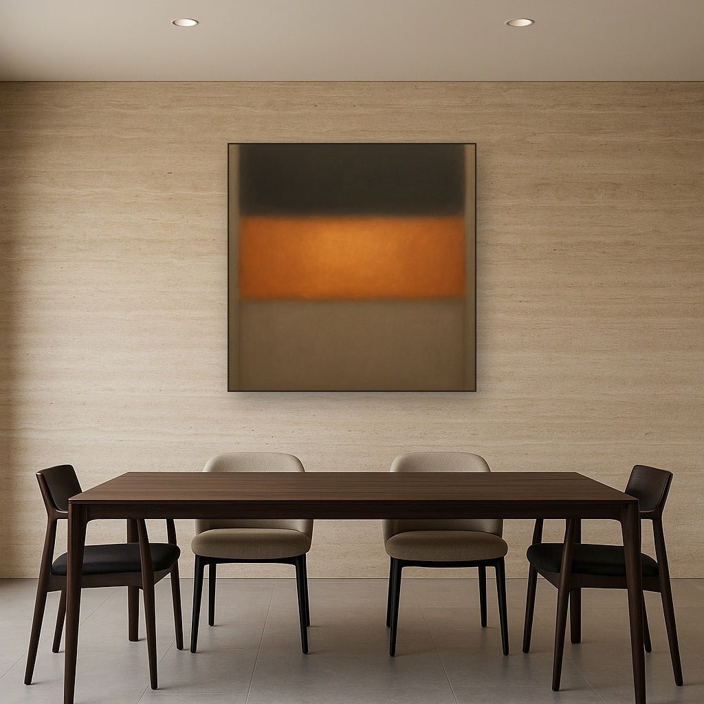 Charcoal Slate & Burnished Copper Horizon No. 16 Oil Painting - View 4