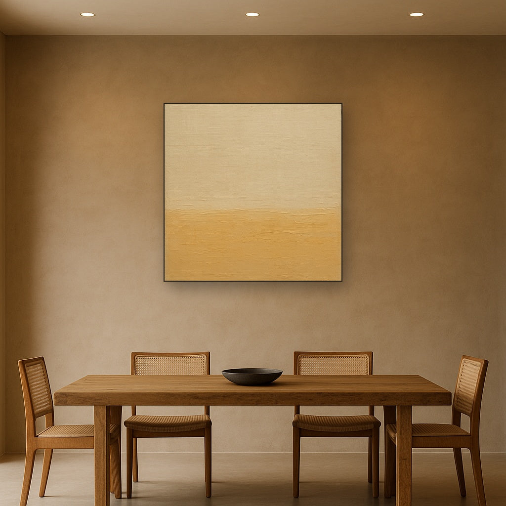 Earthy Raw Linen Texture Field No. 4 - Modern Fine Art Oil Painting - View 4